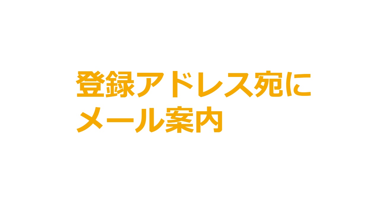 登録アドレス宛にメール案内