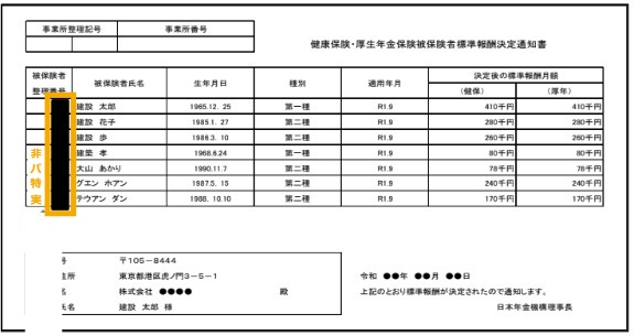 【注意】被保険者整理番号にマスキング