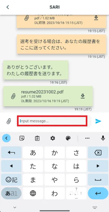 Input message...