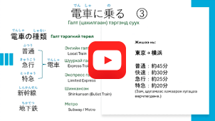 Галт (цахилгаан) тэргэнд суух ③